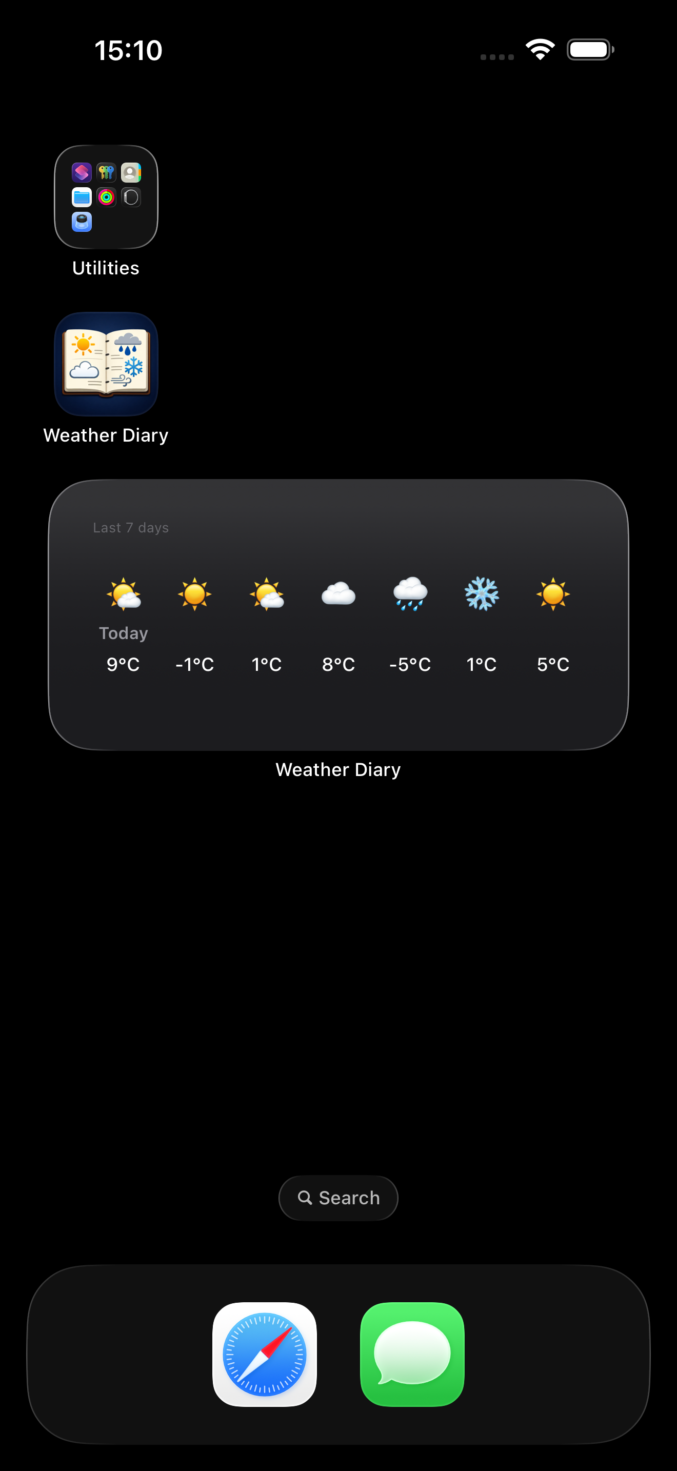 Weather Diary Home Screen Widget